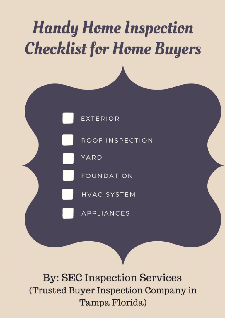 home buyer inspection checklist by SEC inspection Services