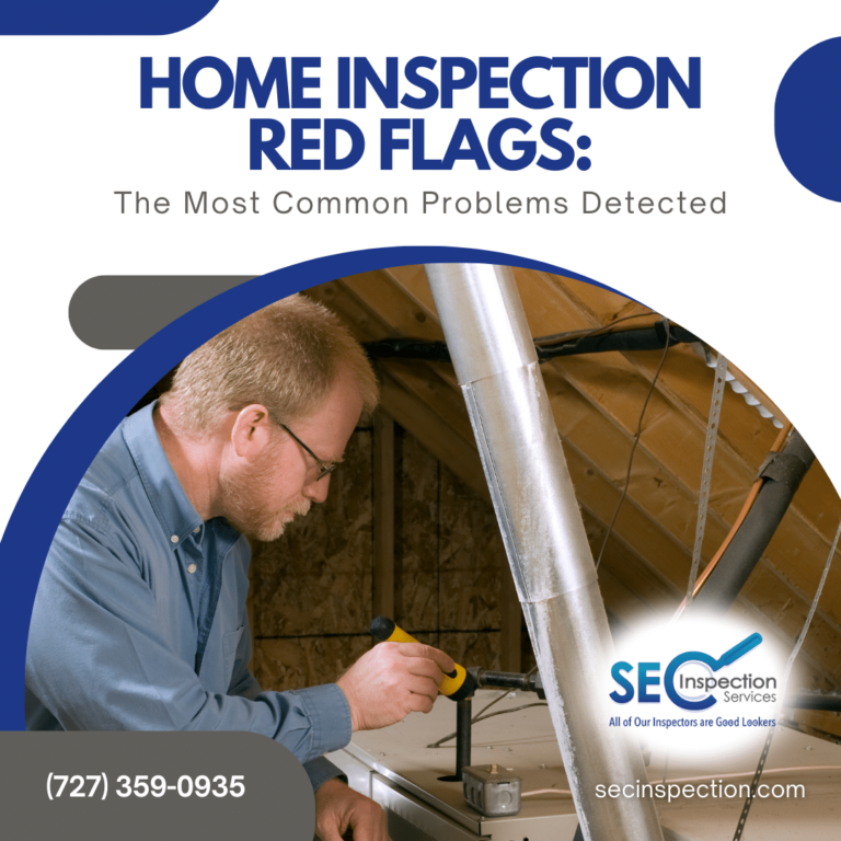 A home inspector examining an attic as part of a residential inspection service.