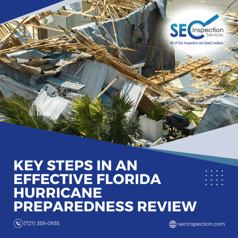 Collapsed structures and debris after a hurricane